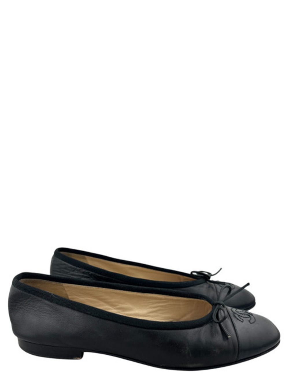 Chanel Black CC Ballet Flats